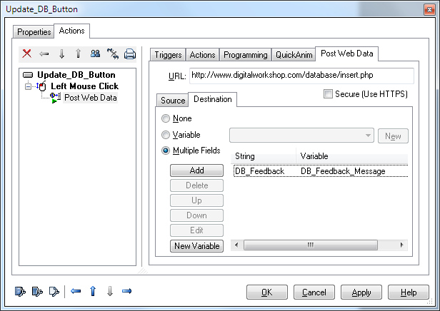 Dialog to Retrieve Post Web Data