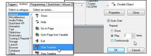 Multimedia Timeline Settings