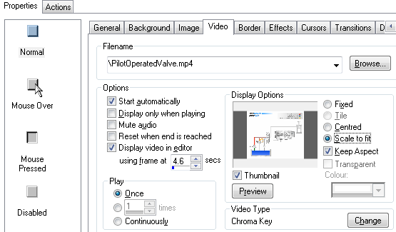 Properties for Videos in Multimedia Authoring